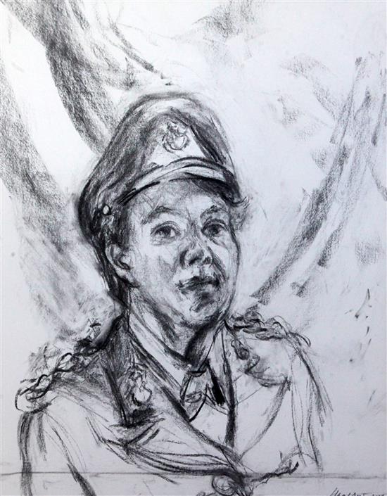 § Maggi Hambling (1945 - ) Portrait of Ena Forster 21.5 x 17.5in.